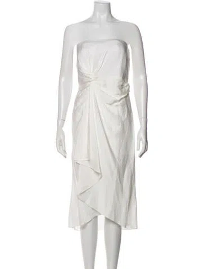 Pre-owned A.l.c Strapless Knee-length Dress In White