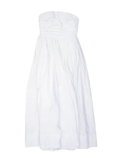 Pre-owned A.l.c Strapless Knee-length Dress In White