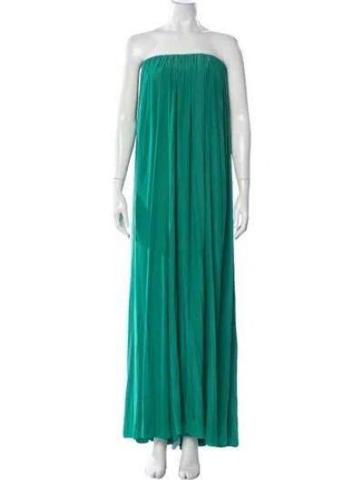 Pre-owned A.l.c Strapless Long Dress In Green