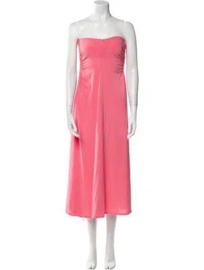 Pre-owned A.l.c Strapless Long Dress In Pink