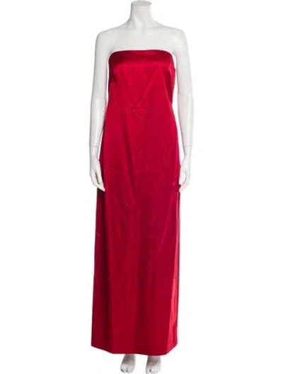 Pre-owned A.l.c Strapless Long Dress W/ Tags In Red