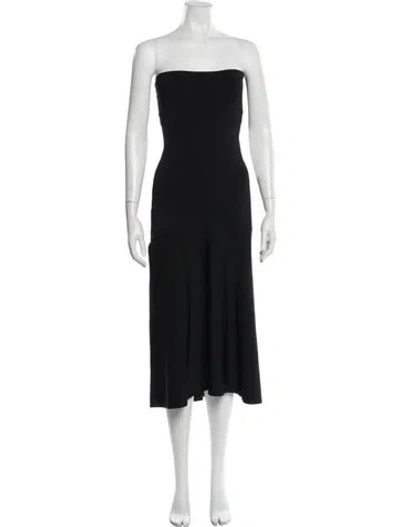 Pre-owned A.l.c Strapless Midi Length Dress In Black