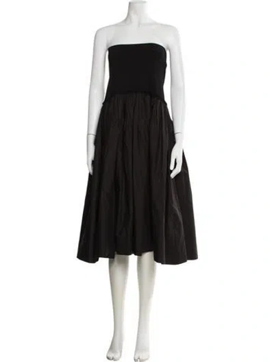 Pre-owned A.l.c Strapless Midi Length Dress In Black