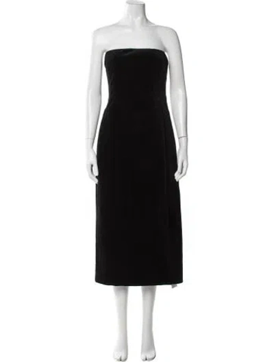 Pre-owned A.l.c Strapless Midi Length Dress In Black
