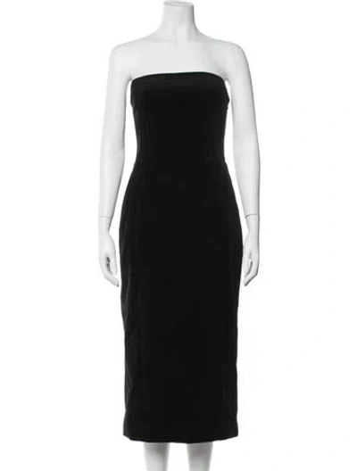 Pre-owned A.l.c Strapless Midi Length Dress In Black