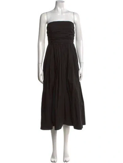 Pre-owned A.l.c Strapless Midi Length Dress In Black