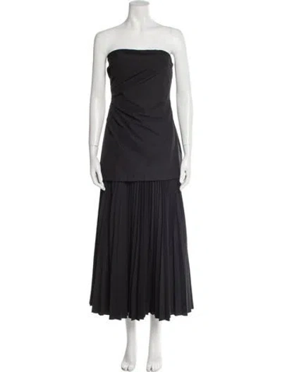 Pre-owned A.l.c Strapless Midi Length Dress In Black