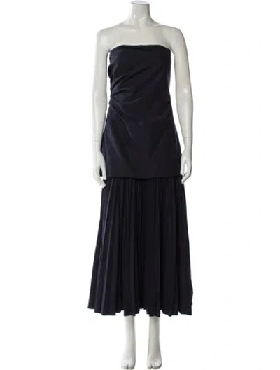 Pre-owned A.l.c Strapless Midi Length Dress In Blue