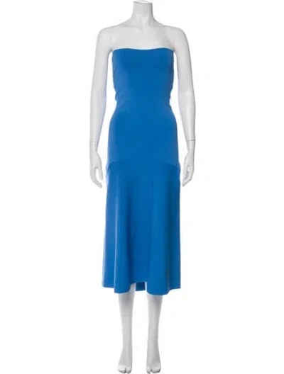 Pre-owned A.l.c Strapless Midi Length Dress In Blue