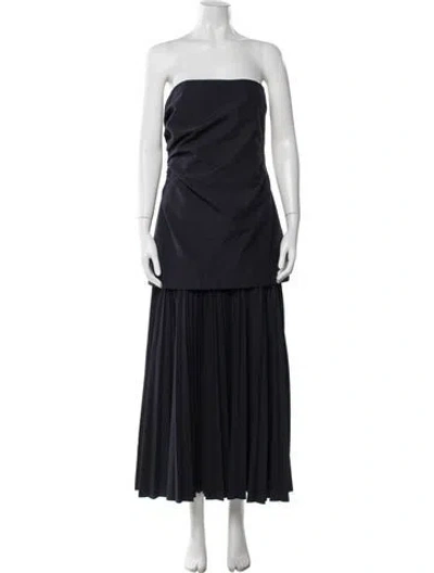 Pre-owned A.l.c Strapless Midi Length Dress In Blue