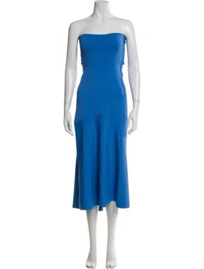 Pre-owned A.l.c Strapless Midi Length Dress In Blue