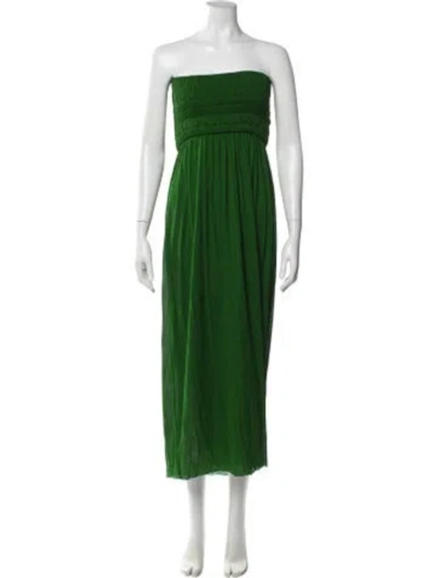 Pre-owned A.l.c Strapless Midi Length Dress In Green