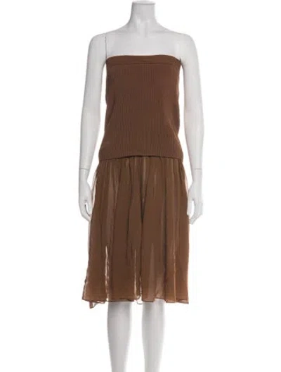 Pre-owned A.l.c Strapless Midi Length Dress In Green