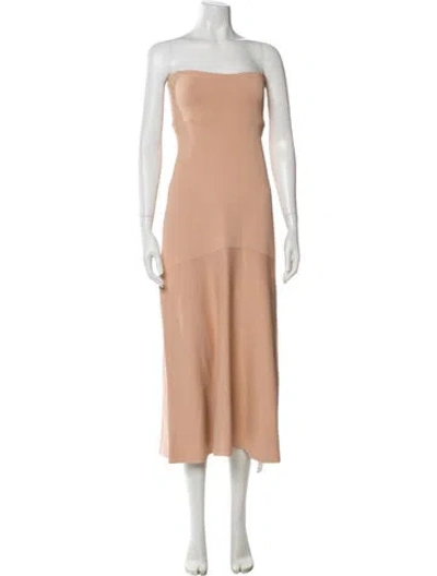 Pre-owned A.l.c Strapless Midi Length Dress In Pink