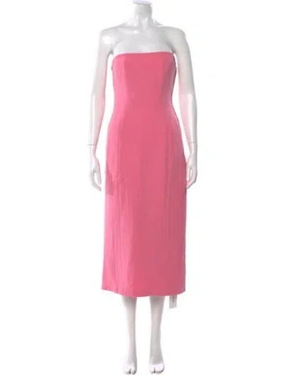 Pre-owned A.l.c Strapless Midi Length Dress In Pink