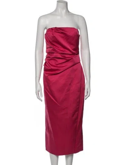Pre-owned A.l.c Strapless Midi Length Dress In Pink