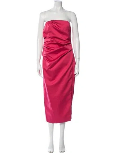 Pre-owned A.l.c Strapless Midi Length Dress In Pink