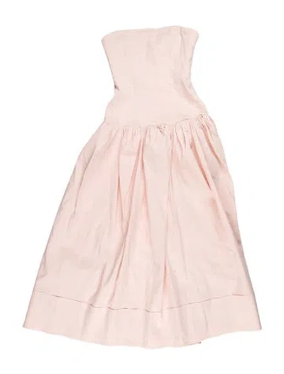 Pre-owned A.l.c Strapless Midi Length Dress In Pink