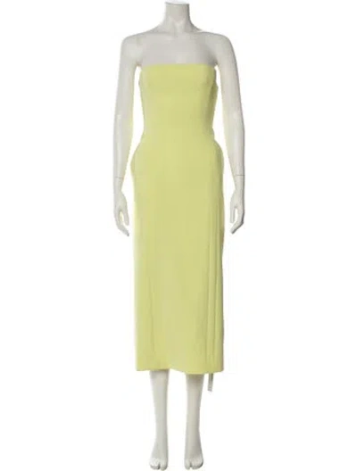 Pre-owned A.l.c Strapless Midi Length Dress In Yellow