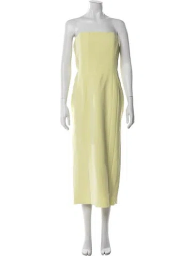 Pre-owned A.l.c Strapless Midi Length Dress In Yellow