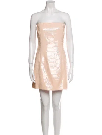 Pre-owned A.l.c Strapless Mini Dress In Neutral