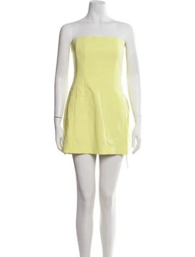 Pre-owned A.l.c Strapless Mini Dress In Yellow