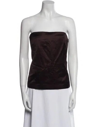 Pre-owned A.l.c Strapless Top In Brown