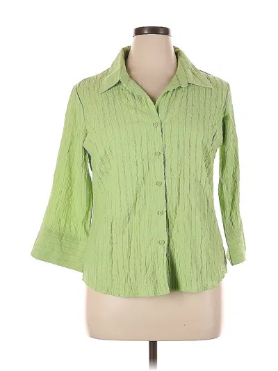 Pre-owned Alc Stretch 3/4 Sleeve Button Down Shirt In Green