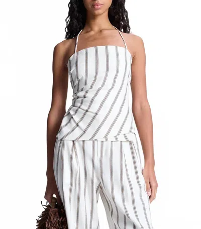 A.l.c Stripe Charlotte Top In Cream In White