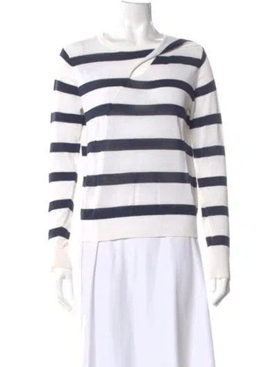 Pre-owned A.l.c Striped Bateau Neckline Sweater