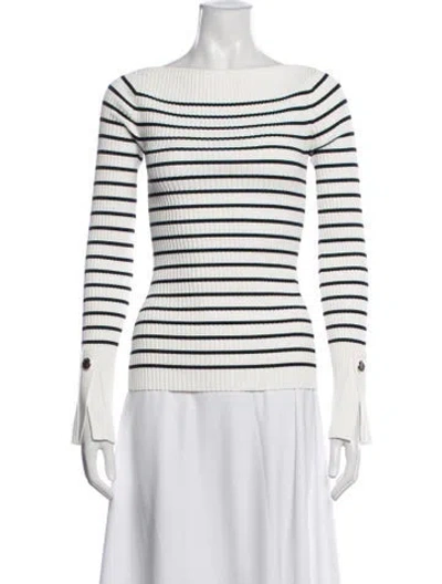 Pre-owned A.l.c Striped Bateau Neckline Sweater W/ Tags In Multicolor