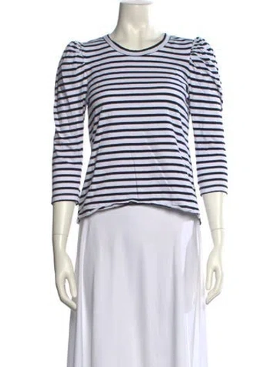 Pre-owned A.l.c Striped Crew Neck Crop Top In Multi