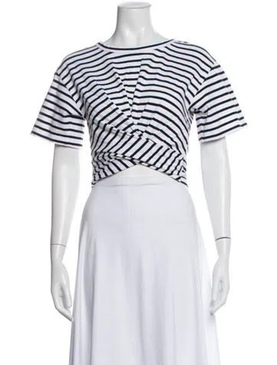 Pre-owned A.l.c Striped Crew Neck Crop Top In Multi