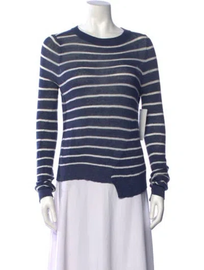 Pre-owned A.l.c Striped Crew Neck Sweater In Blue