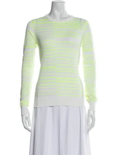 Pre-owned A.l.c Striped Crew Neck Sweater In Neutral
