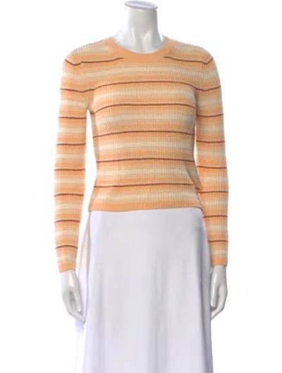 Pre-owned A.l.c Striped Crew Neck Sweater In Neutral