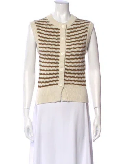 Pre-owned A.l.c Striped Crew Neck Sweater In Neutral