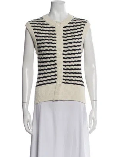 Pre-owned A.l.c Striped Crew Neck Sweater In Neutral