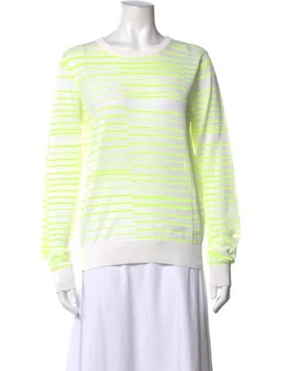 Pre-owned A.l.c Striped Crew Neck Sweater In Neutral