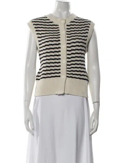 Pre-owned A.l.c Striped Crew Neck Sweater In Neutral