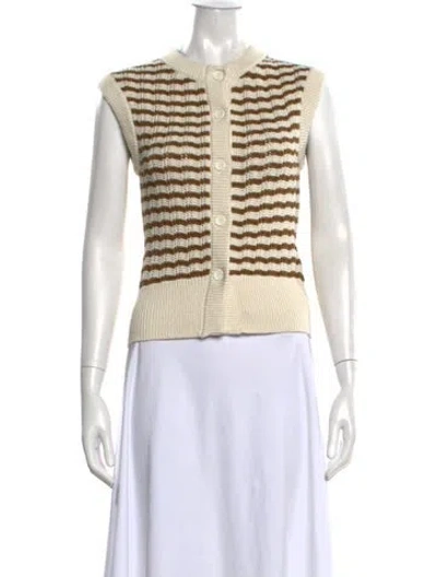 Pre-owned A.l.c Striped Crew Neck Sweater In Neutrals