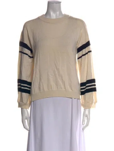 Pre-owned A.l.c Striped Crew Neck Sweater In Neutrals