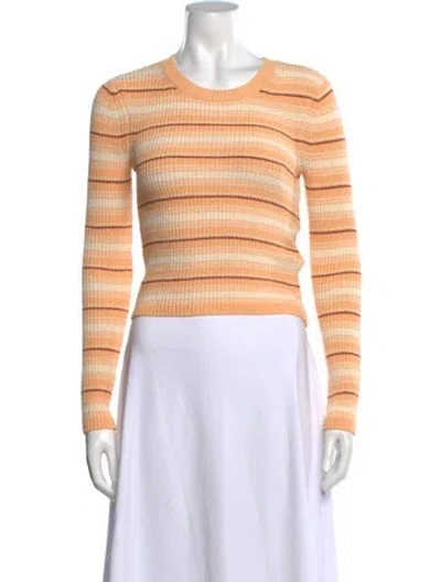 Pre-owned A.l.c Striped Crew Neck Sweater In Orange