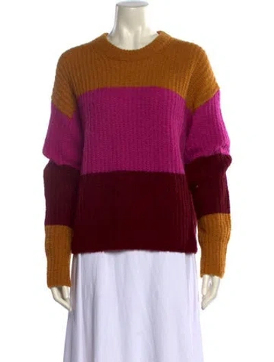 Pre-owned A.l.c Striped Crew Neck Sweater In Pink