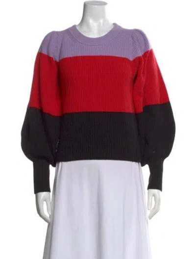 Pre-owned A.l.c Striped Crew Neck Sweater In Red