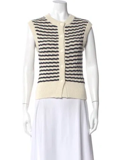 Pre-owned A.l.c Striped Crew Neck Sweater W/ Tags In Neutral