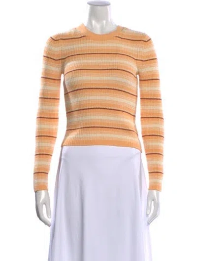 Pre-owned A.l.c Striped Crew Neck Sweater W/ Tags In Orange