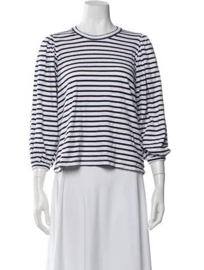 Pre-owned A.l.c Striped Crew Neck Top In Blue
