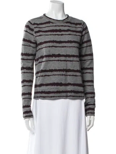 Pre-owned A.l.c Striped Crew Neck Top In Gray