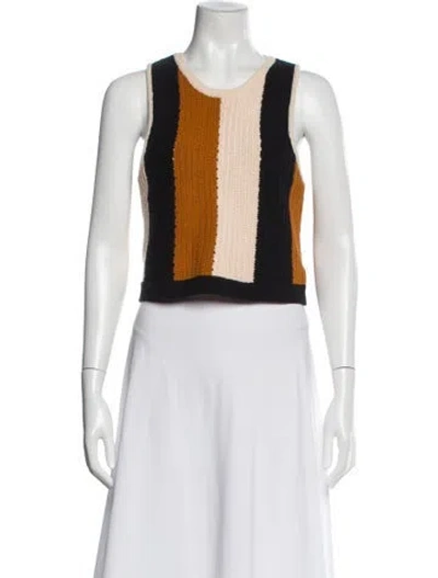 Pre-owned A.l.c Striped Crew Neck Top In Neutral